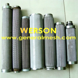 Porous metal fiber felt filter cartridge